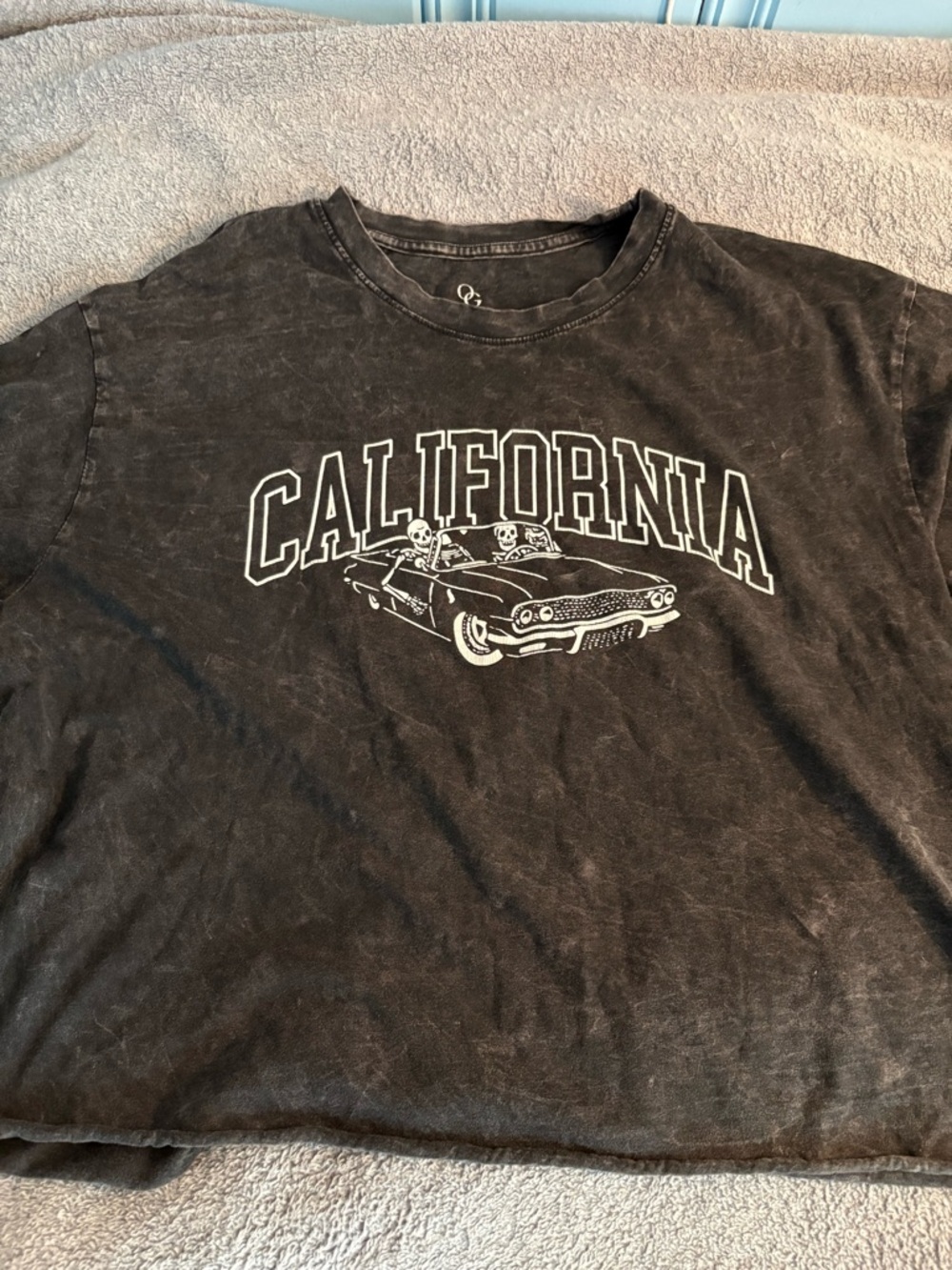 California Skeleton Cropped Short Sleeve Tee Juniors XL Graphic - Picture 3 of 8